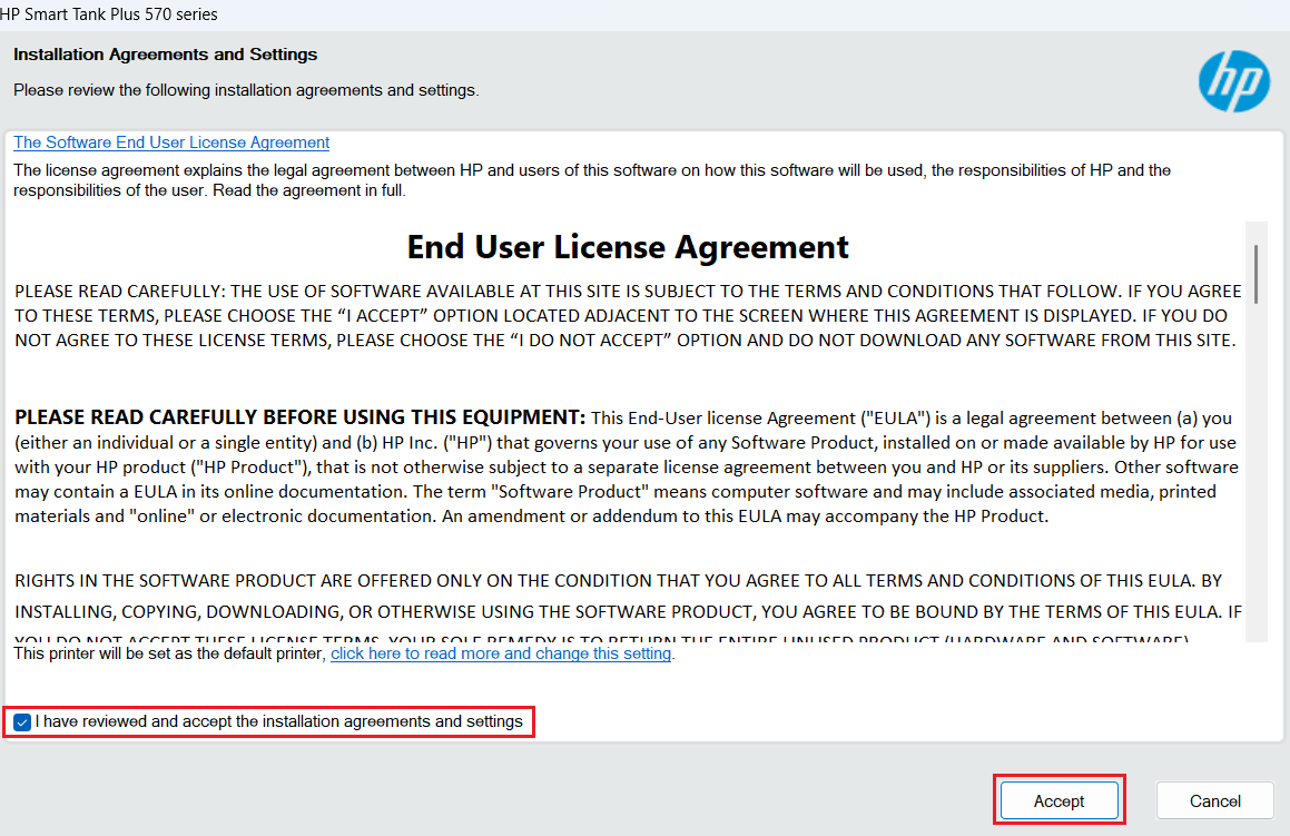 accept the license agreement