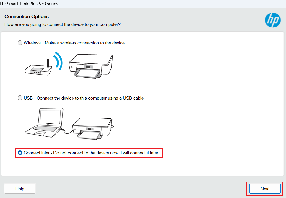 Connect HP Smart Tank Plus 578 Printer Later