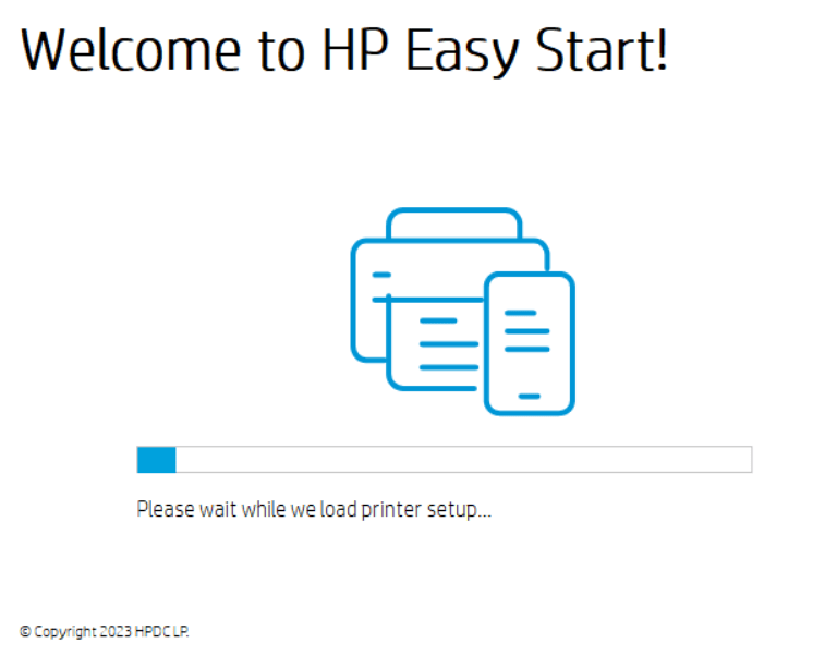wait for printer setup to load