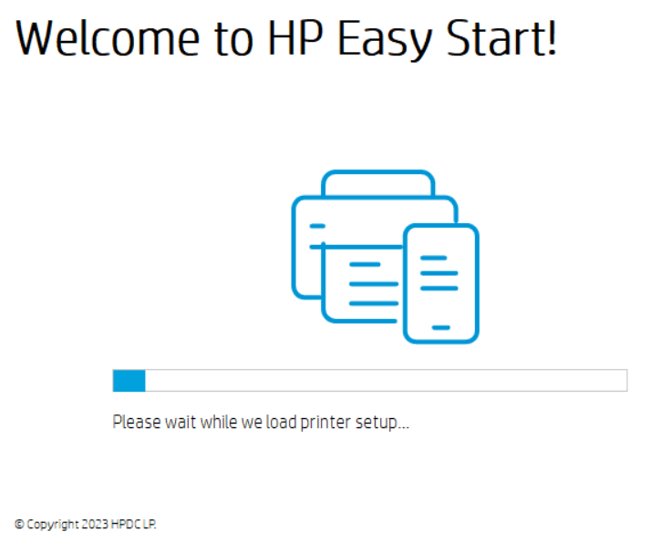 wait for printer setup files to load