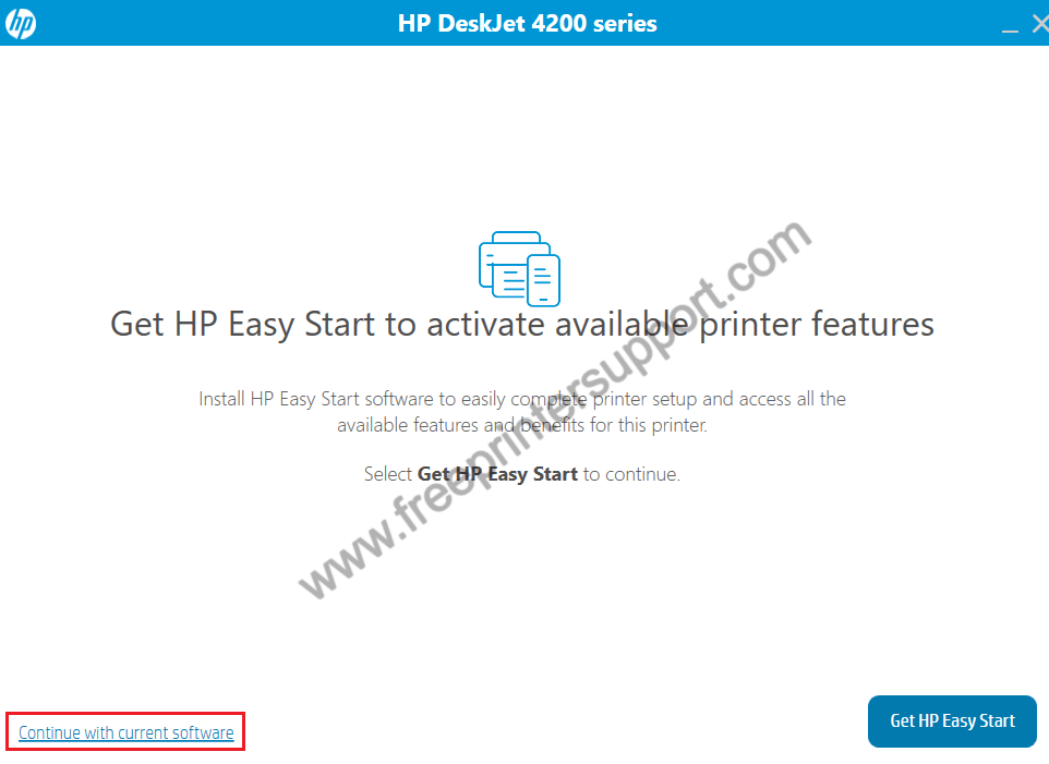 click Continue with current software