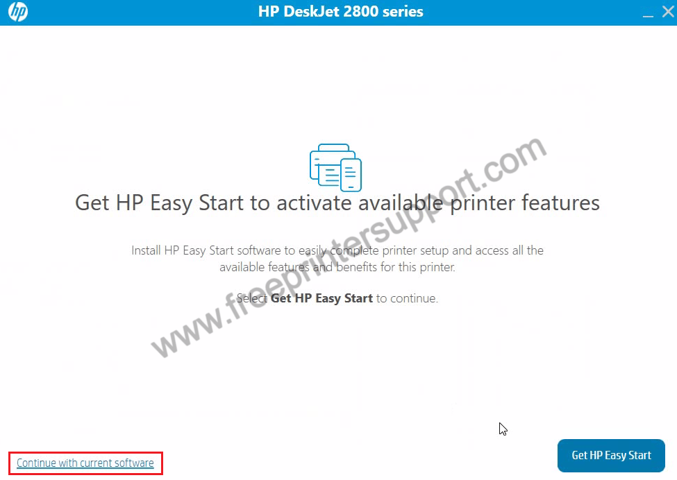 click on Continue with current software link