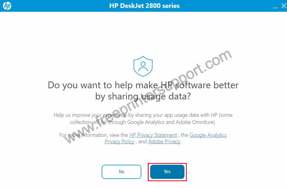 click on Yes to share data