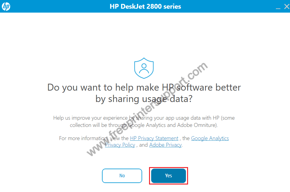 Click Yes to proceed